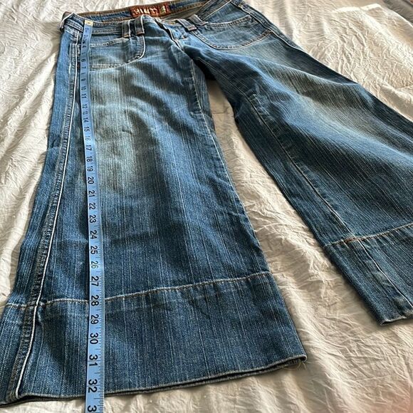 Hint Jeans Vintage Wide Leg Cropped Flare Denim Medium Wash Size 3 - Picture 12 of 14